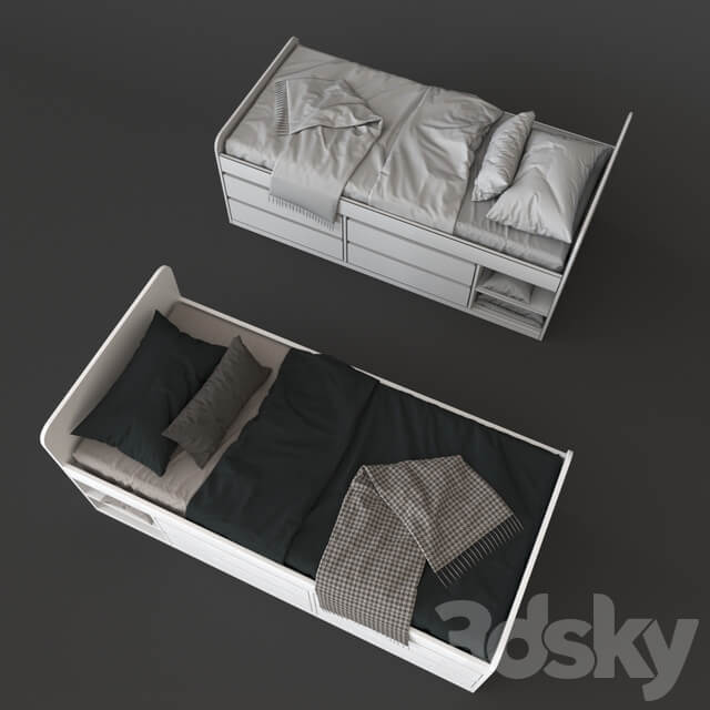 Kids bed Ikea Slakt v03 3D Models
