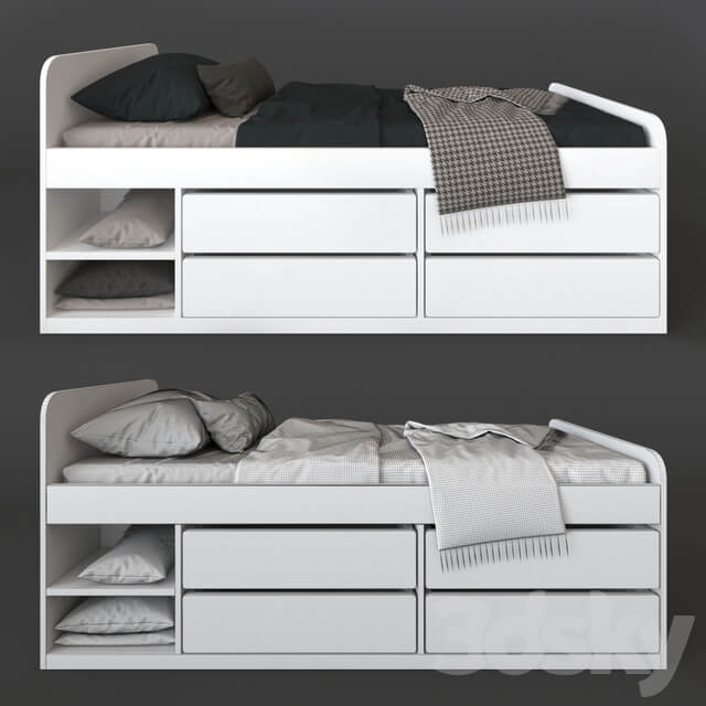 Kids bed Ikea Slakt v03 3D Models