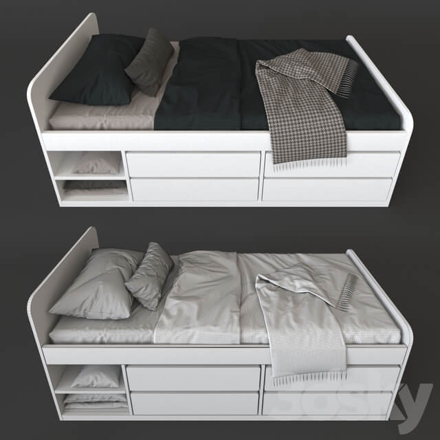 Kids bed Ikea Slakt v03 3D Models
