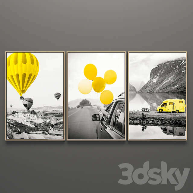 Set of paintings triptych 116