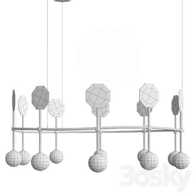 Areti row pendant rounded Pendant light 3D Models