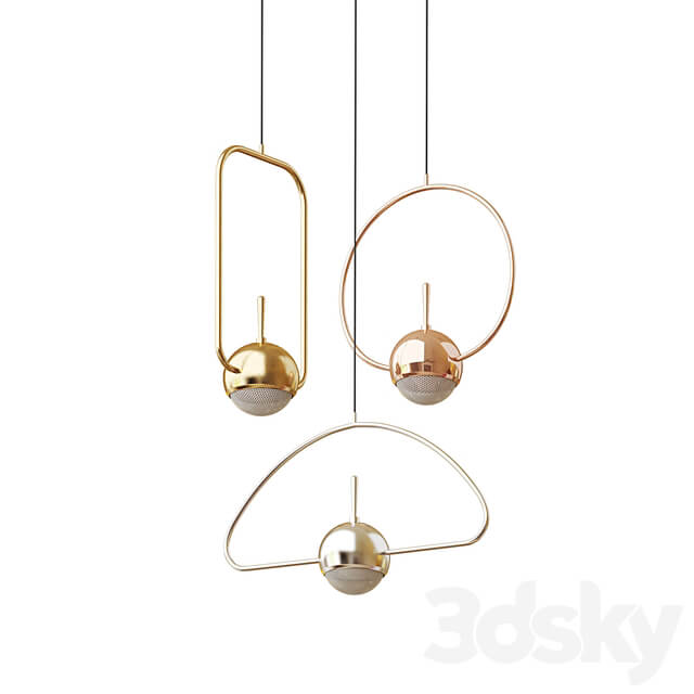 Collection of chandeliers Bower MONIKA MULDER Lampatron Pendant light 3D Models