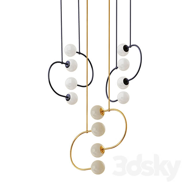 Collection of chandeliers Bower MONIKA MULDER Lampatron Pendant light 3D Models