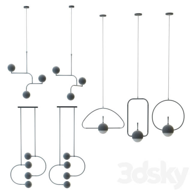 Collection of chandeliers Bower MONIKA MULDER Lampatron Pendant light 3D Models