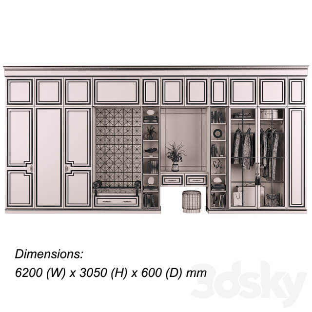 Furniture composition 93 part 1 3D Models