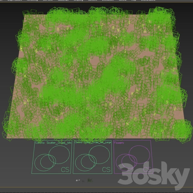 Uncut grass lawn