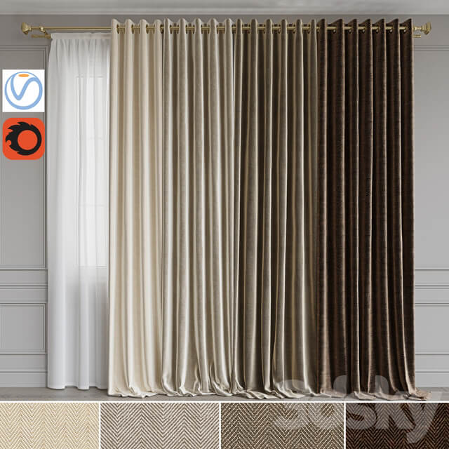 Set of portieres 43. Beige scale