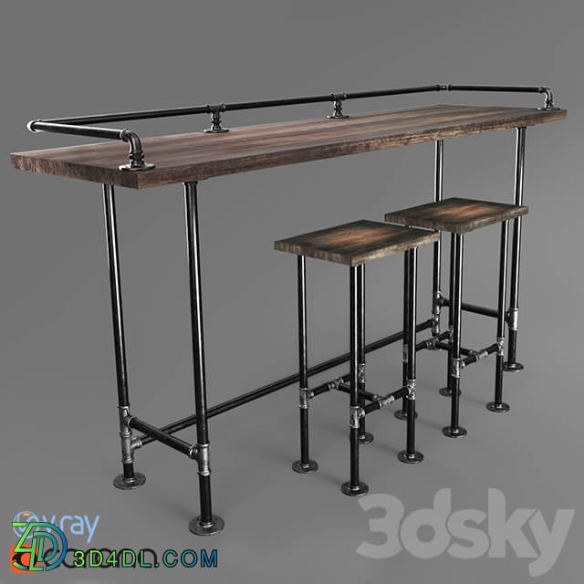 Table Chair Bar table made with iron pipes