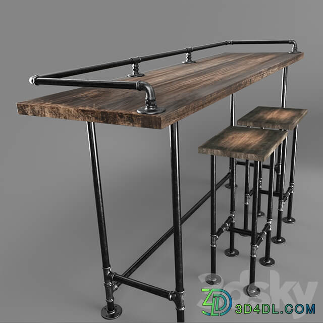 Table Chair Bar table made with iron pipes