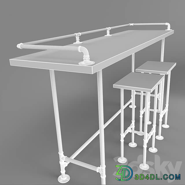 Table Chair Bar table made with iron pipes