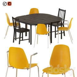 Table Chair IEKA Bekant table and Leifarne chairs 