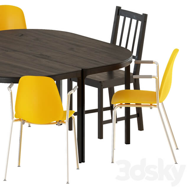Table Chair IEKA Bekant table and Leifarne chairs