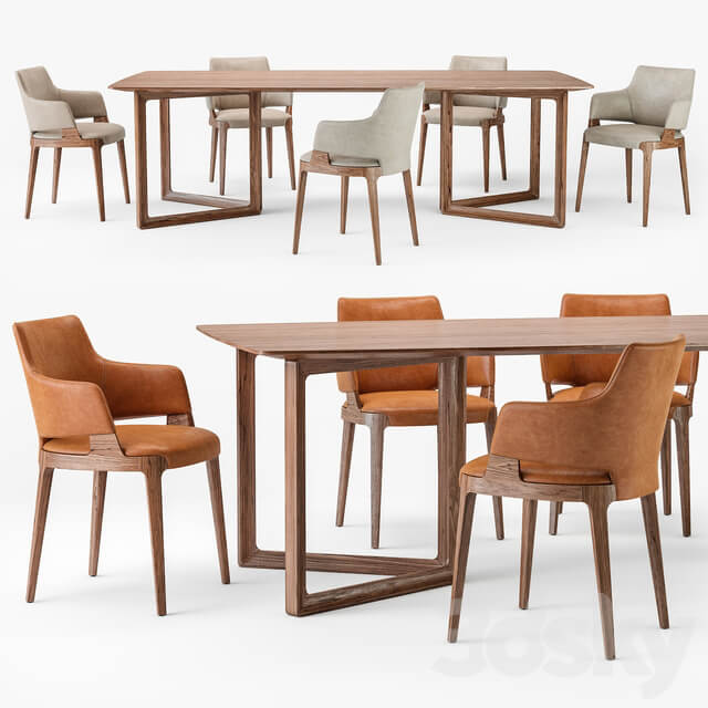 Table Chair Potocco velis armchair opus table