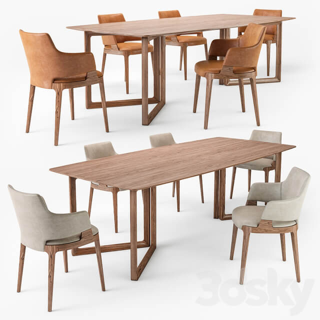 Table Chair Potocco velis armchair opus table