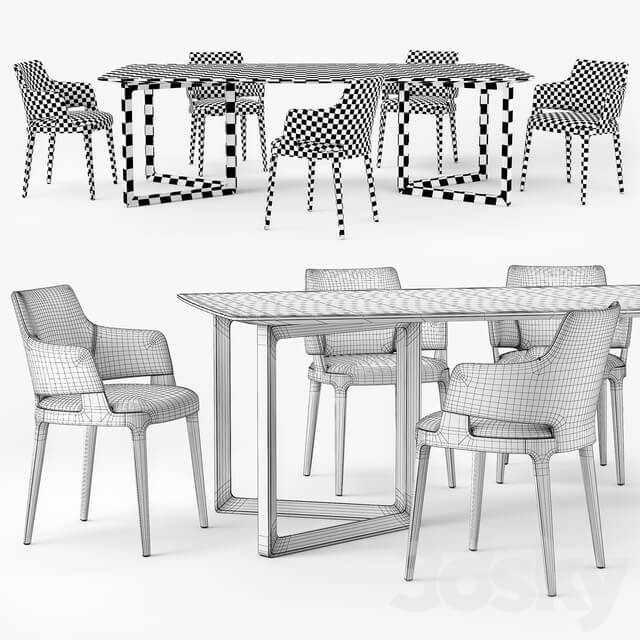 Table Chair Potocco velis armchair opus table