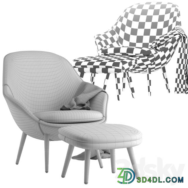 Boconcept Adelaide living chair Adelaide footstool