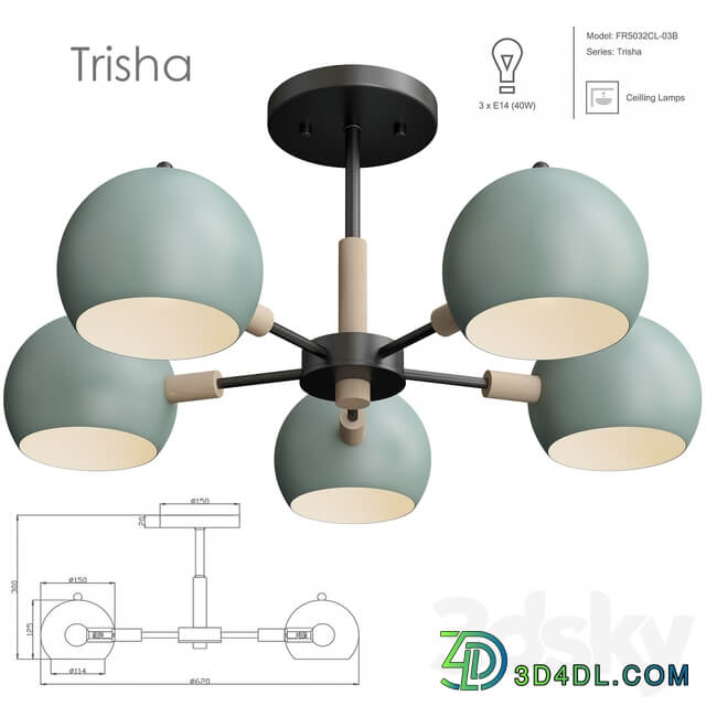 Freya Trisha Fr5032 Cl 05 B Pendant light 3D Models