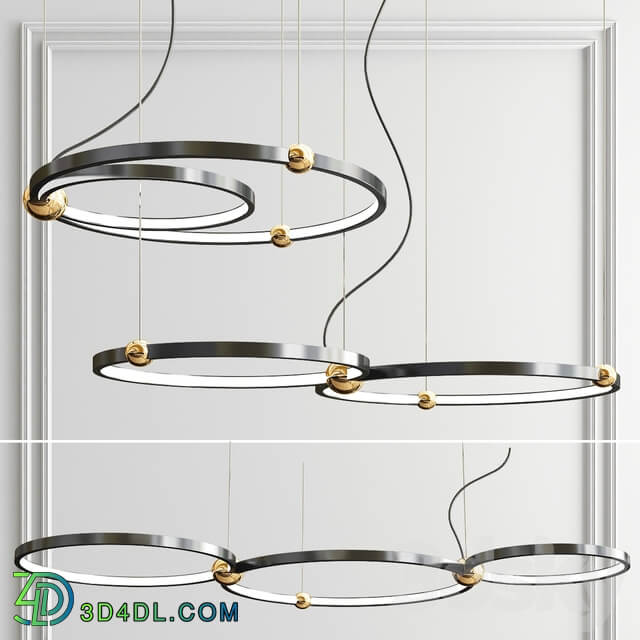 Mating rings chandelier Pendant light 3D Models