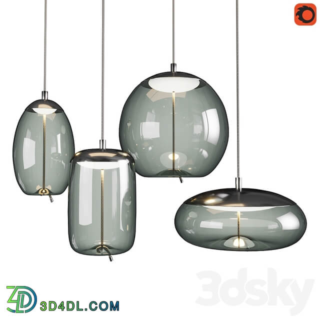 Set of pendant lights Knot Brokis 3 Pendant light 3D Models