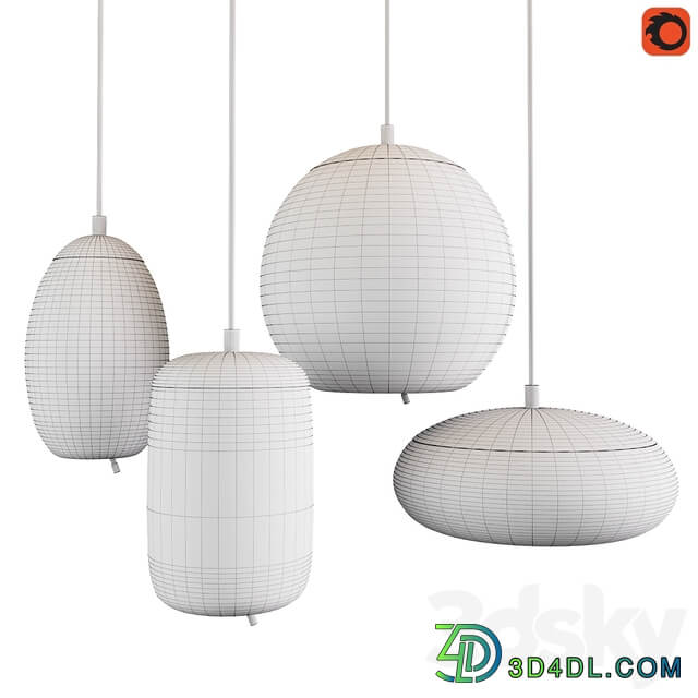 Set of pendant lights Knot Brokis 3 Pendant light 3D Models