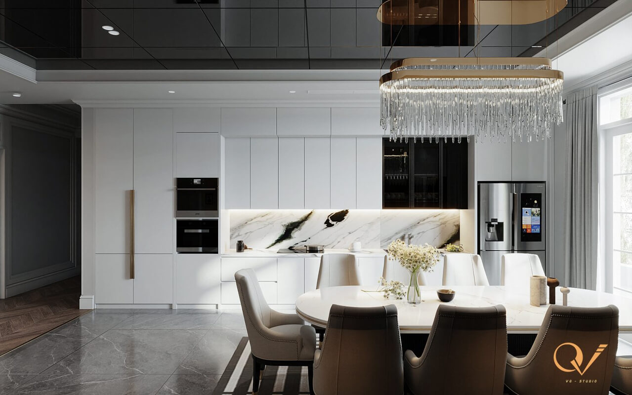 13258. 3D Living Room - Kitchen Interior Model Download by Van Quyet