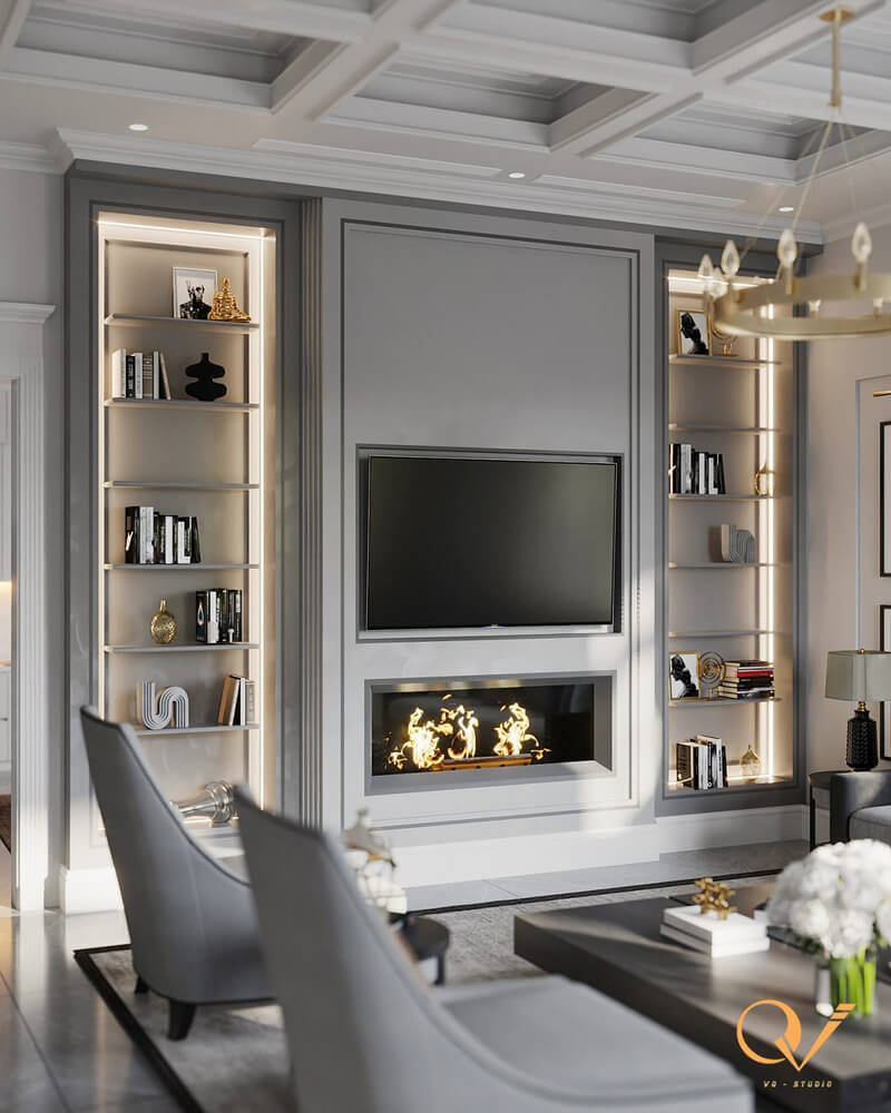 13258. 3D Living Room - Kitchen Interior Model Download by Van Quyet