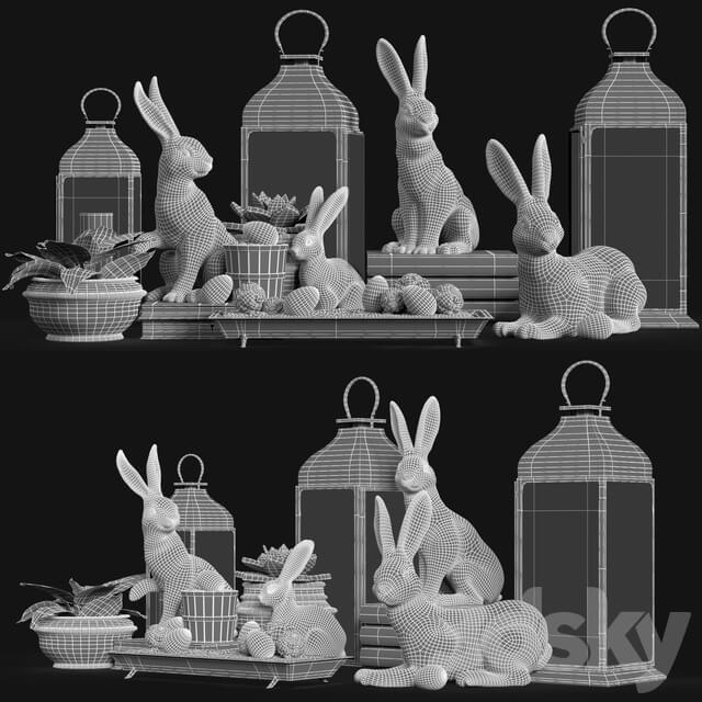 Essex Bunny Pottery Barn Decorative Set