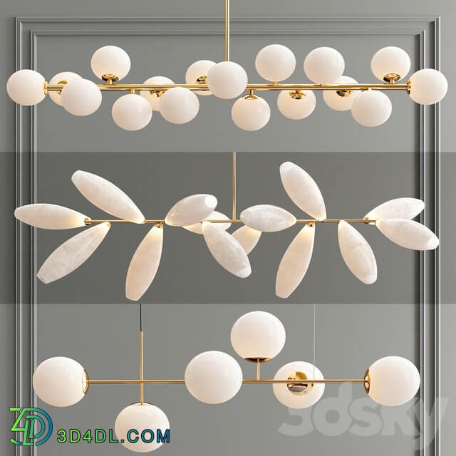 Linear Bubble Pendant 3 type Pendant light 3D Models