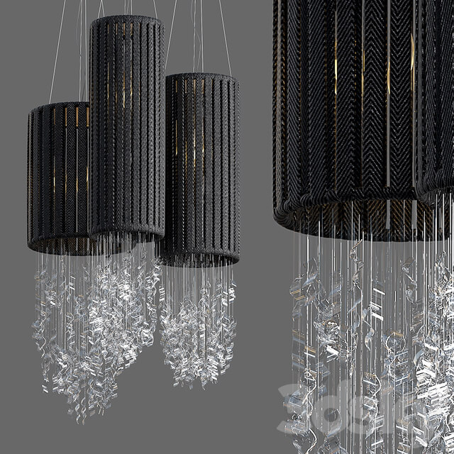 Cloth glass chandelier Pendant light 3D Models