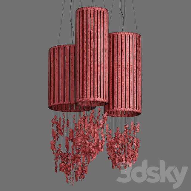Cloth glass chandelier Pendant light 3D Models