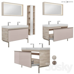 Furniture set Geberit Citterio 118 Light Dark Oak 3D Models 