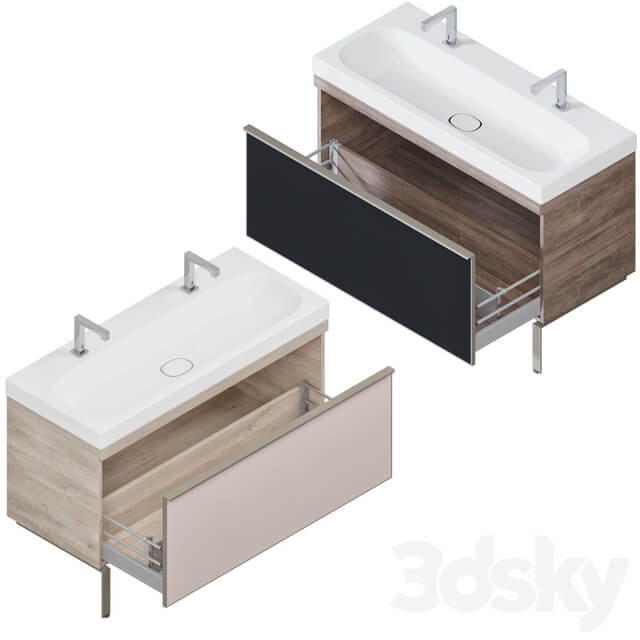 Furniture set Geberit Citterio 118 Light Dark Oak 3D Models