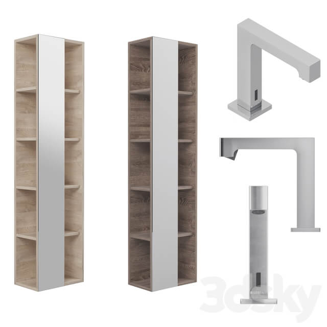 Furniture set Geberit Citterio 118 Light Dark Oak 3D Models