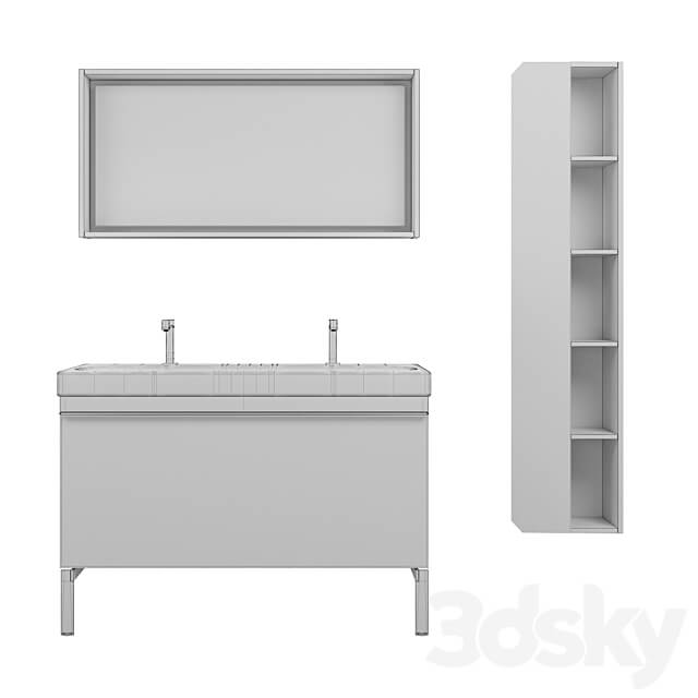 Furniture set Geberit Citterio 118 Light Dark Oak 3D Models