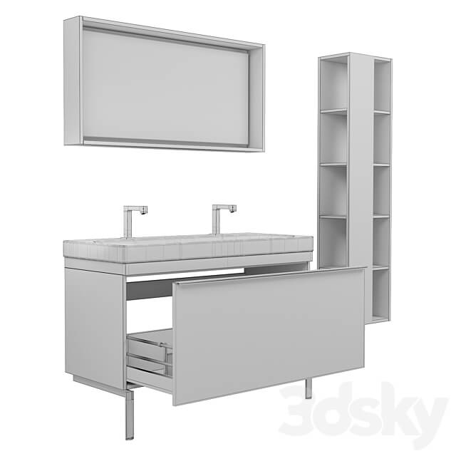 Furniture set Geberit Citterio 118 Light Dark Oak 3D Models
