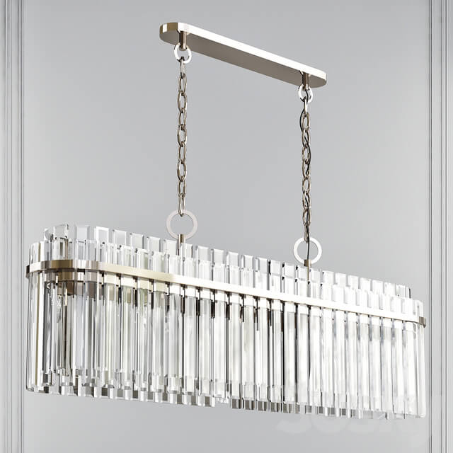 Pendant light Beckett Burnished Brass 7 Light Linear Chandelier by Chapman Myers