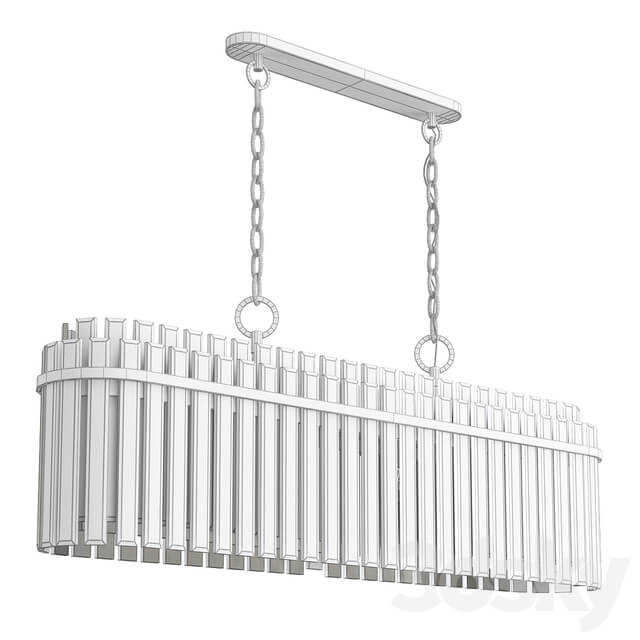 Pendant light Beckett Burnished Brass 7 Light Linear Chandelier by Chapman Myers