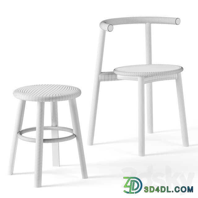 Solo chair and stool by Matiazzi