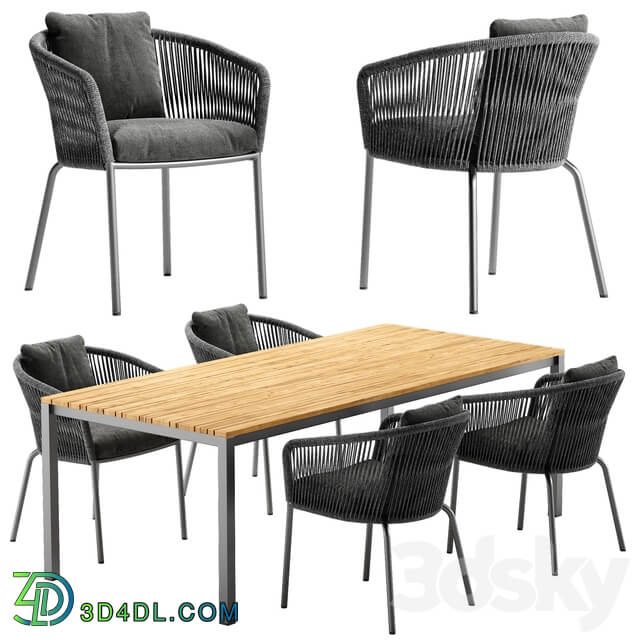 Table Chair Solpuri Loop chair Classic Alu table set