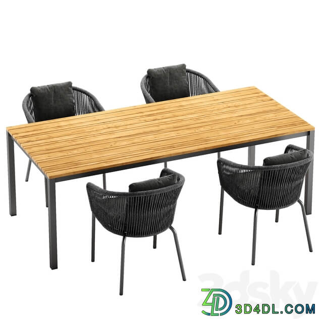 Table Chair Solpuri Loop chair Classic Alu table set