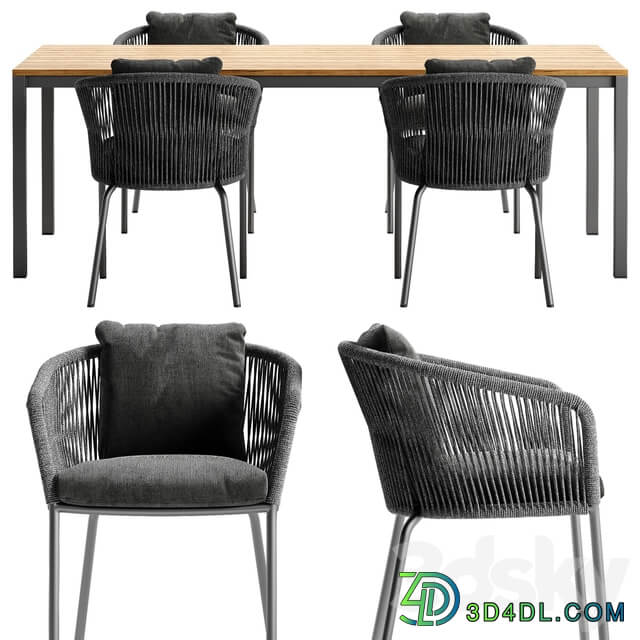 Table Chair Solpuri Loop chair Classic Alu table set