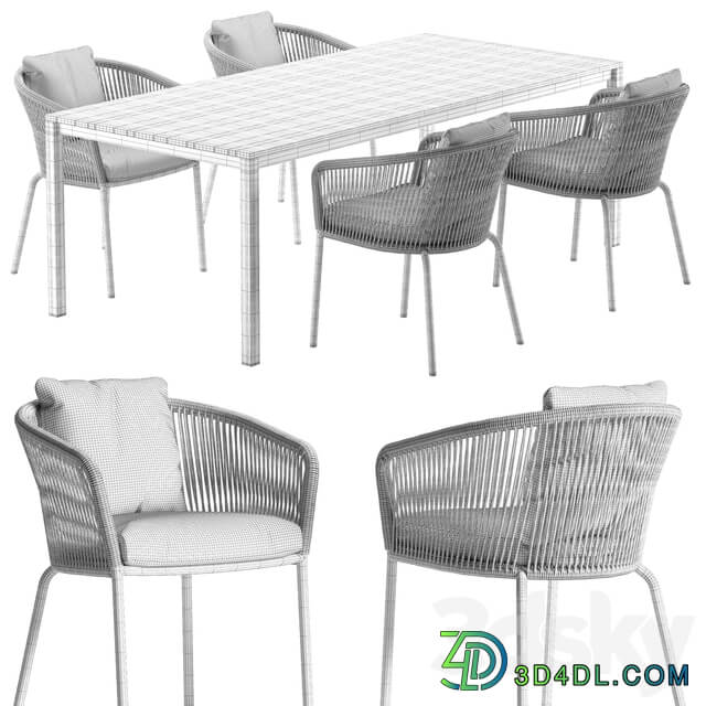 Table Chair Solpuri Loop chair Classic Alu table set