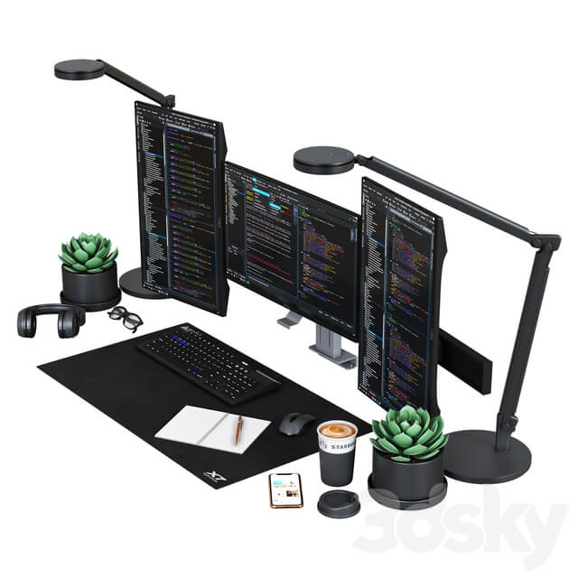 Desktop Set IT Specialist Edition PC other electronics 3D Models