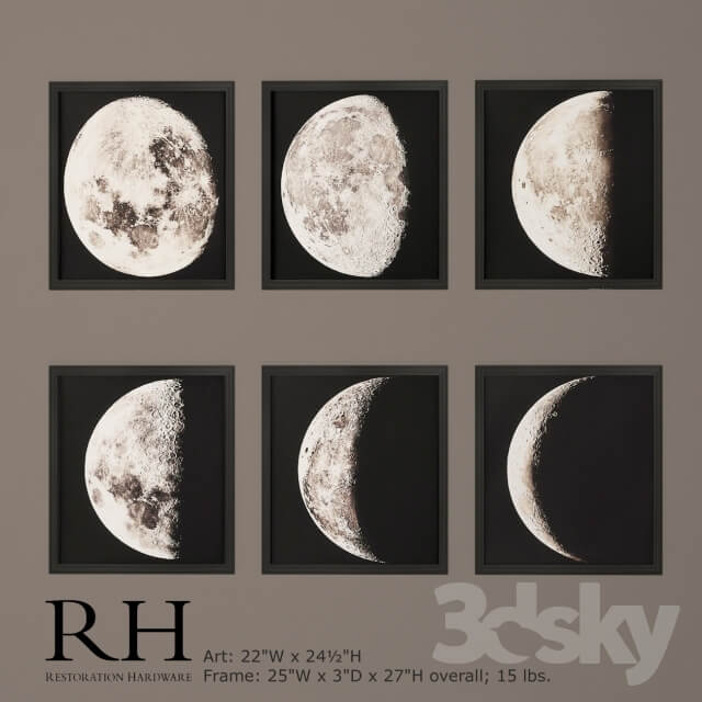 Moon photogravure prints