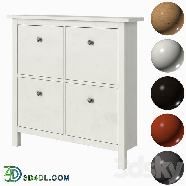 IKEA HEMNES Shoe cabinet with 4 compartments 3D Models