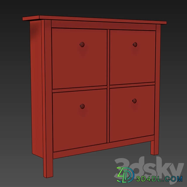 IKEA HEMNES Shoe cabinet with 4 compartments 3D Models