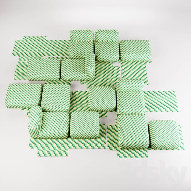 Patricia Urquiola GAN Mangas Collection Rug Poufs