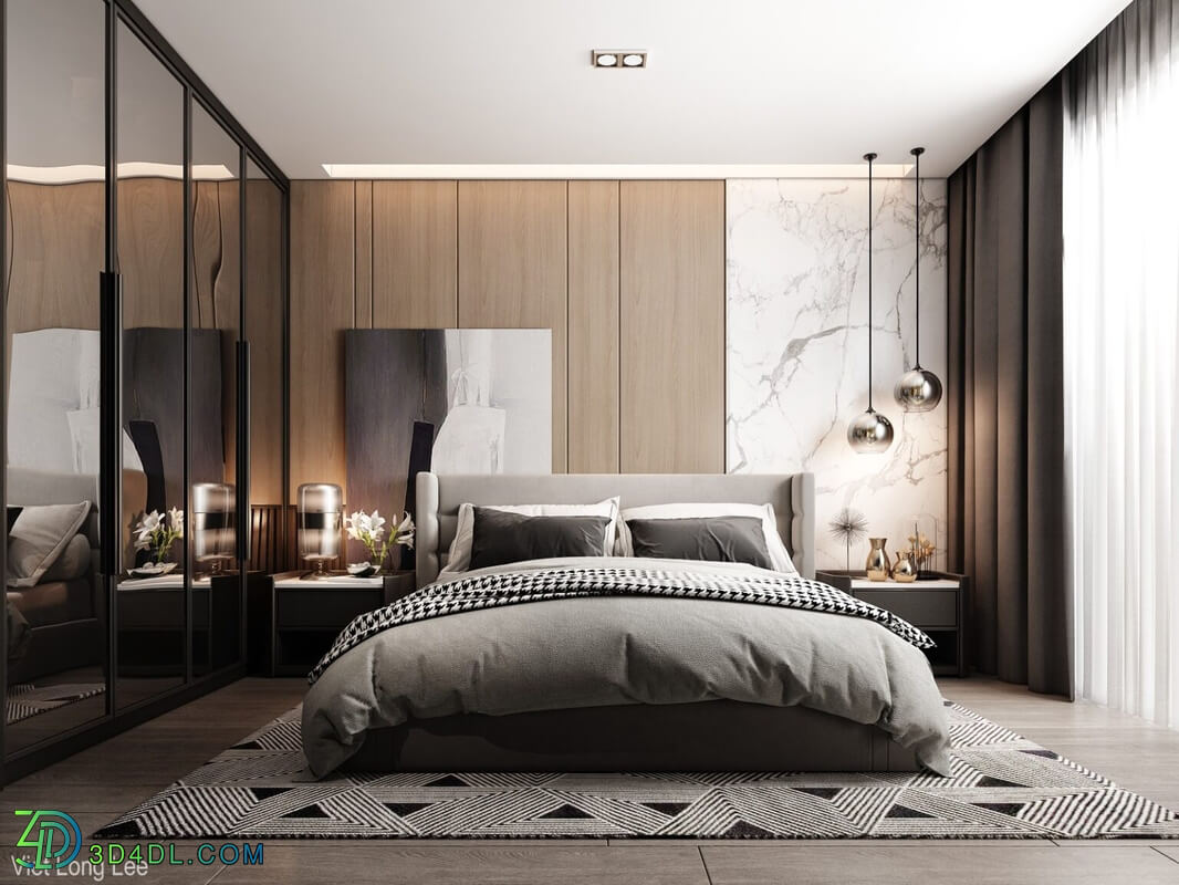 3D Interior Scenes File 3dsmax Model Bedroom 448 By Viet Long Lee