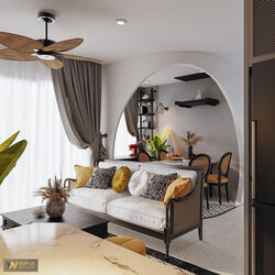  3D Indochine Apartment Interior By Nguyen Thi Hong Nhung 