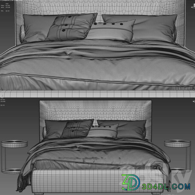 Bed Bed Meridiani Stone Plus